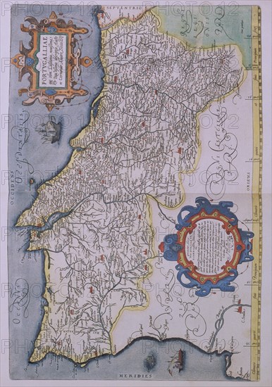 ORTELIUS ABRAHAM 1527/98
MAPA DE PORTUGAL-1560- CARTOGRAFIA S XVI-PERTENECIENTE AL THEATRUM ORBIS TERRARUM
MADRID, SERVICIO GEOGRAFICO EJERCITO
MADRID