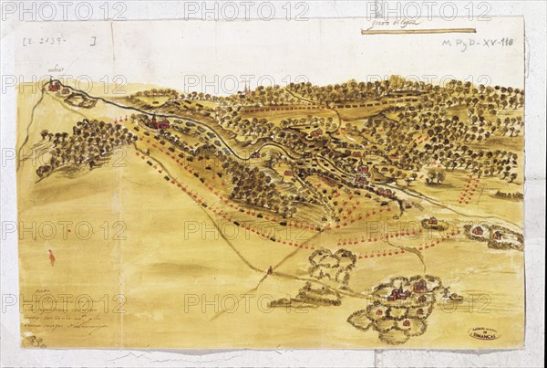 PLANO-CAMPO DE BATALLA-4-8-1678 EN SAINT DENIS
SIMANCAS, ARCHIVO
VALLADOLID
