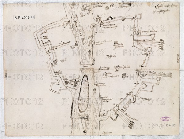 PLANO DE MASTRIQUE-MURALLAS DE PUERTO Y CUERPO GUARD
SIMANCAS, ARCHIVO
VALLADOLID
This image is not downloadable. Contact us for the high res.