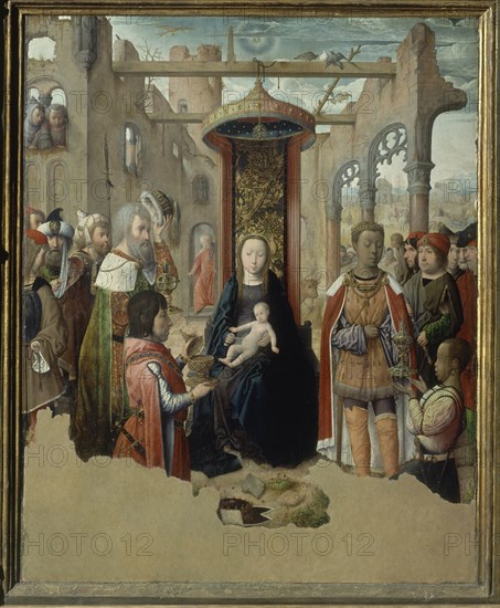 FLANDES JUAN DE 1465-1519
ADORACION DE LOS REYES MAGOS - Supuesto retrato de Fernando II El Catolico de Rodillas - Rey mago
CERVERA DE PISUERGA, IGLESIA DE SANTA MARIA
PALENCIA