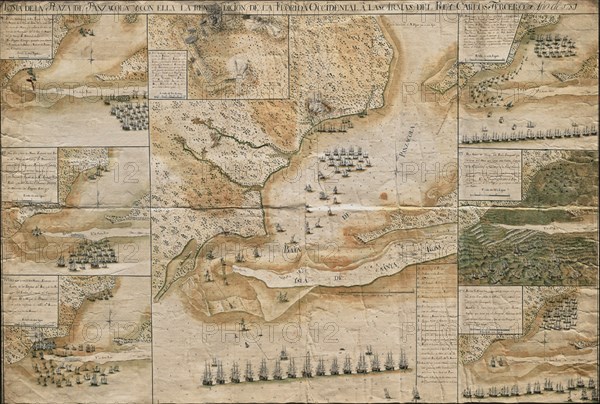 Carte de la bataille de Pensacola en Floride occidentale