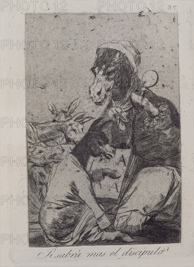 Goya, Caprice 37: Ne peut-on rien tirer de cet élève?