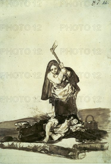 Goya, Femme assassinant un homme endormi