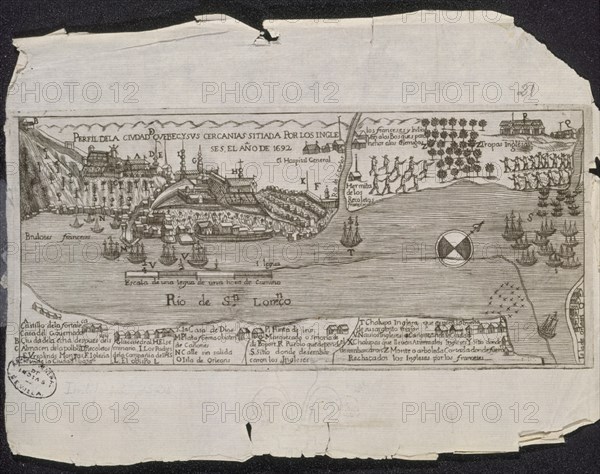 La ville de Québec assiégée par les Anglais en 1692