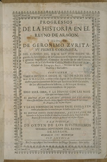 UZTARROZ J
PROGRESOS DE LA HISTORIA EN EL REINO DE ARAGON Y ELOGIO DE GERONIMO ZURITA-ZARAGOZA 1680
MADRID, BIBLIOTECA NACIONAL PISOS
MADRID

This image is not downloadable. Contact us for the high res.