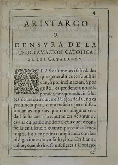 RIOJA FRANCISCO
ARISTARCO O CENSURA DE LA PROCLAMACION CATOLICA DE LOS CATALANES
MADRID, BIBLIOTECA NACIONAL RAROS
MADRID
This image is not downloadable. Contact us for the high res.