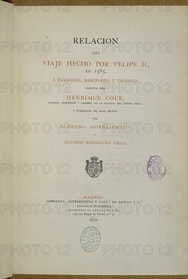 COCK ENRIQUE
RELACION DEL VIAJE HECHO POR FELIPE II EN 1585 A ZARAGOZA,BARCELONA Y VALENCIA-MADRID 1876
MADRID, BIBLIOTECA NACIONAL PISOS
MADRID

This image is not downloadable. Contact us for the high res.