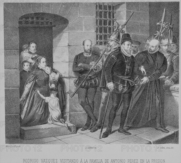 SERRA J
HISTORIA DE ESPAÑA - RODRIGO VAZQUEZ VISITANDO A LA FAMILIA DE ANTONIO PEREZ EN LA PRISION - S XVI
MADRID, BIBLIOTECA NACIONAL B ARTES
MADRID
This image is not downloadable. Contact us for the high res.