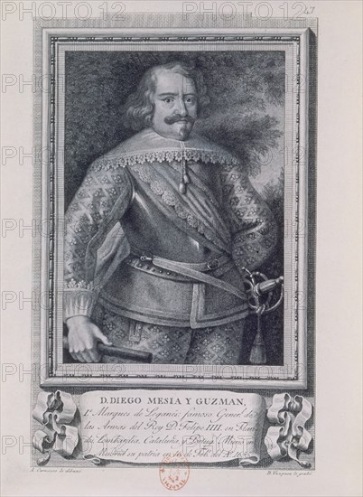 CARNICERO ANTONIO 1748/1814
DIEGO MESIA Y GUZMAN-1655-GENERAL DE LA ARMADA-MARQUES DE LEGANES-GRABADO POR B VAZQUEZ
MADRID, BIBLIOTECA NACIONAL B ARTES
MADRID

This image is not downloadable. Contact us for the high res.