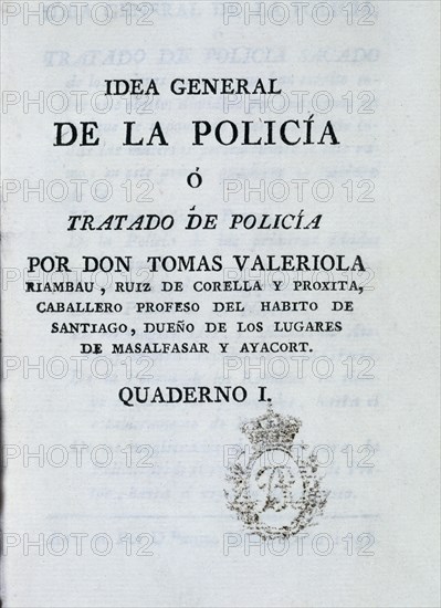 VALERIOLA
IDEA GENERAL DE LA POLICIA O TRATADO DE POLICIA
MADRID, BIBLIOTECA NACIONAL PISOS
MADRID
This image is not downloadable. Contact us for the high res.