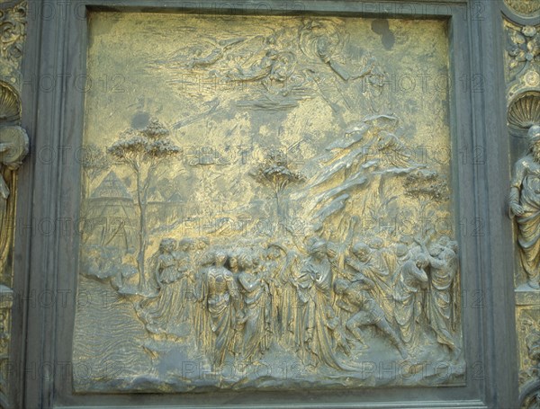 Ghiberti, Moses Receiving the Commandments (Door of Paradise)