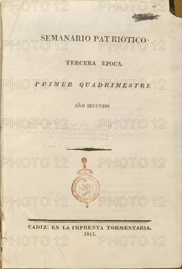 PORTADA DEL "SEMANARIO PATRIOTICO" 1811-SEVILLA-MADRID-CADIZ
MADRID, SENADO-BIBLIOTECA
MADRID
This image is not downloadable. Contact us for the high res.