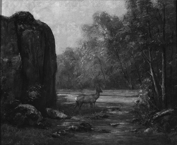 Courbet, Paysage et cerf