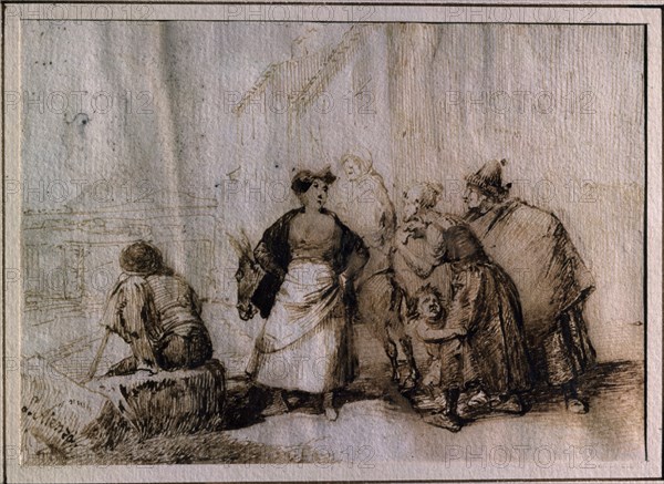 ALENZA LEONARDO 1807/45
LA MOZA Y LA VIEJA - S XIX - DIBUJO A PLUMA Y AGUADA- PAPEL- 100x145
MADRID, COLECCION DUQUES DE ALBA
MADRID