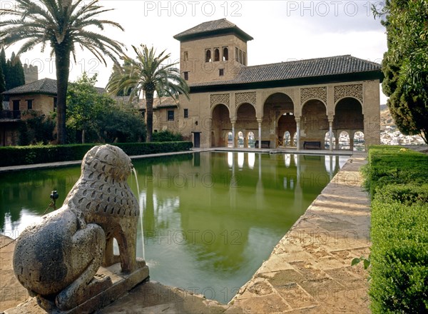 Bassin et Tour des Dames dans les Jardins du Partal