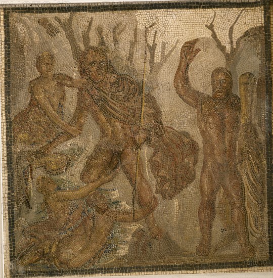 MOSAICO DE HERCULES E ILYLLAY - ITALICA
SEVILLA, MUSEO ARQUEOLOGICO
SEVILLA