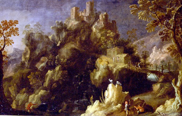 IRIARTE IGNACIO 1621/1685
PAISAJE CON CAZADORES
MADRID, COLECCION DUQUES DE ALBA
MADRID