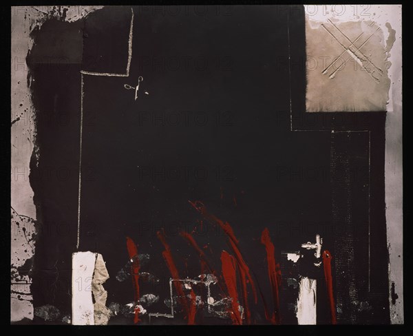 TAPIES ANTONI 1923-
GRAN DIPTICO ROJO Y NEGRO - 1980 - CRUZ NEGRA