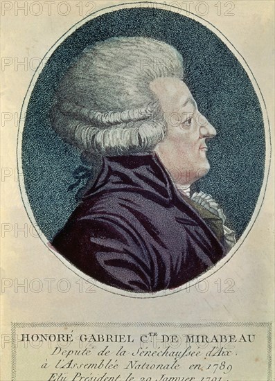 Portrait of Honoré Gabriel Riqueti, count of Mirabeau (1749-1791)