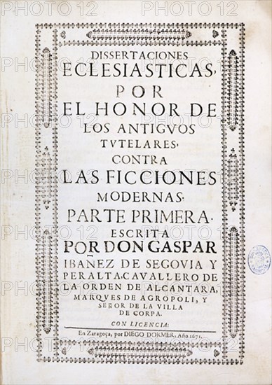 IBAÑEZ JOSE AGUSTIN
DISSERTACIONES ECLESIASTICAS POR EL HONOR ANTIGUOS
MADRID, BIBLIOTECA NACIONAL PISOS
MADRID
This image is not downloadable. Contact us for the high res.