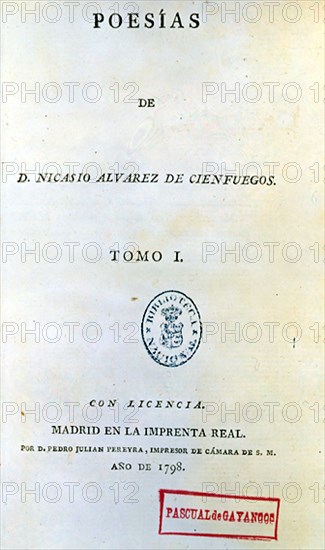 ALVAREZ
POESIAS-TOMO I-MADRID 1798
MADRID, BIBLIOTECA NACIONAL PISOS
MADRID