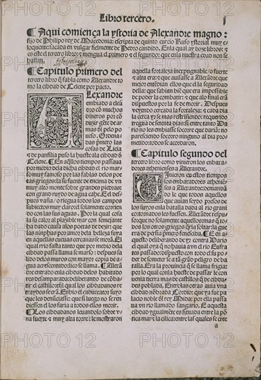 CURCIO RUFO Q
INCUNABLE-HISTORIA DE ALEJANDRO MAGNO-SEVILLA 1496
MADRID, SENADO-BIBLIOTECA
MADRID