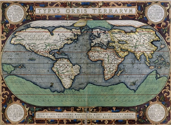 ORTELIUS ABRAHAM 1527/98
MAPA MUNDI - 1579 - THEATRUM ORBIS TERRARUM
MADRID, SERVICIO GEOGRAFICO EJERCITO
MADRID