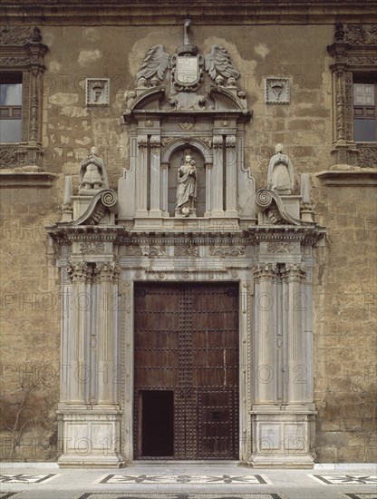 FACHADA-PORTADA RENACENTISTA-1511-ARQUITECTURA CIVIL ESTILO REYES CATOLICOS
GRANADA, HOSPITAL REAL
GRANADA