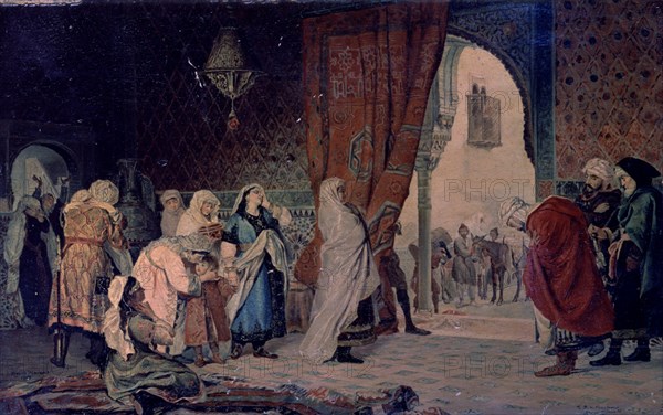 RUIZ ALMODOVAR
FAMILIA REAL NAZARI SALIENDO DE LOS ALCAZARES- JUNIO 1886- PINTURA ORIENTALISTA
MADRID, COLECCION PARTICULAR
MADRID