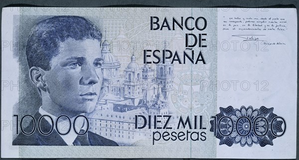 BILLETE DE 10OOO PESETAS -1988-ANVERSO