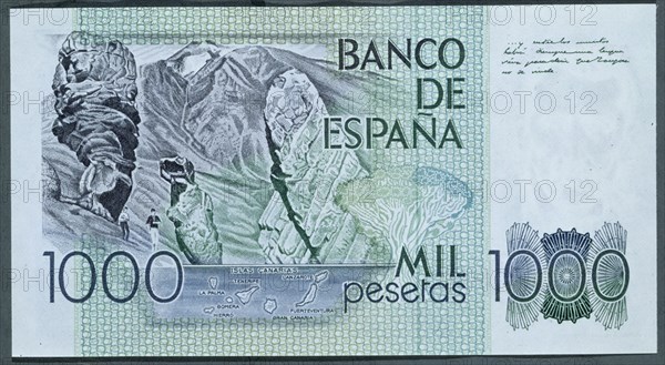 BILLETE DE 1OOO PESETAS-REVERSO-1988