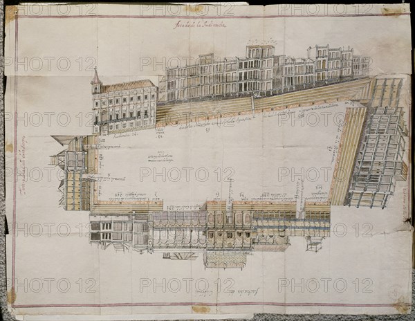 PLANO DE LA PLAZA DE S FRANCISCO PREPARADA CON TRIBUNAS PARA UNA CORRIDA DE TOROS-S XVIII-TOMO 7
SEVILLA, ARCHIVO MUNICIPAL
SEVILLA