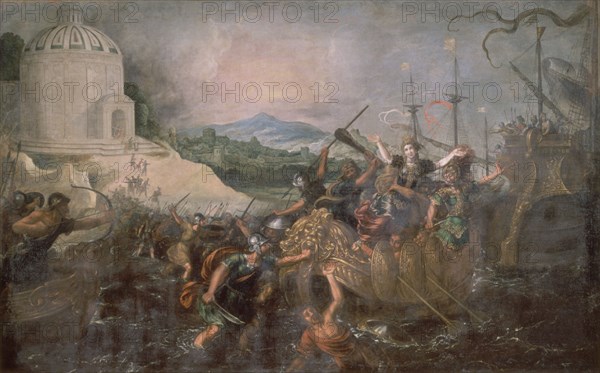 CORTE JUAN DE LA
Hª DE LA GUERRA DE TROYA"EL RAPTO DE ELENA"- OLEO -195 X 308 CM
MADRID, SENADO-PINTURA
MADRID