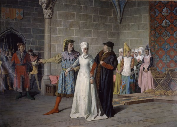 SERRET Y COMIN NICASIO
PRISION DE LA ULTIMA REINA DE MALLORCA - 1876 - 270x373 CMS
MADRID, SENADO-PINTURA
MADRID