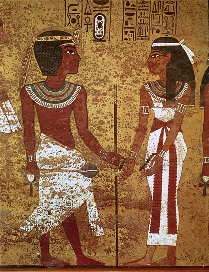 TUMBA TUTANKAMON II-PINTURA-TUTANKAMON Y SU ESPOSA
TEBAS, VALLE DE LOS REYES
EGIPTO