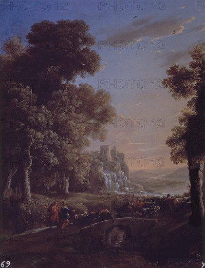 Le Lorrain, Paysage avec bergers et vues de Tivoli