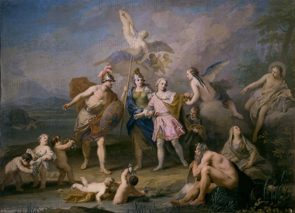 AMIGONI JACOPO 1680/1752
ALEGORIA-CARLOS III VA A RECOGER CORONA NAPOLES
LA GRANJA, PALACIO REAL 
SEGOVIA