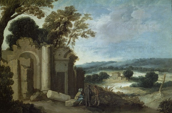 COLLANTES FRANCISCO 1599/1656
PAISAJE CON RUINAS-67X105 CMS
MADRID, FUNDACION SANTAMARCA
MADRID