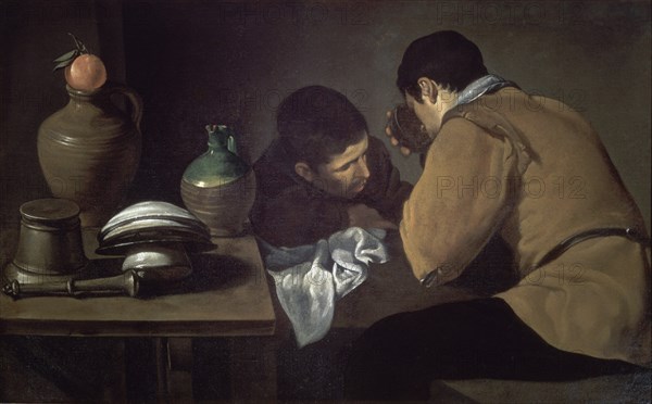 Velázquez, Two men seating at a table