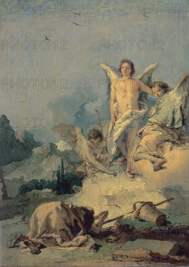 TIEPOLO GIOVANNI BATTISTA 1696/1770
ABRAHAM Y LOS TRES ANGELES-57X42 CM
PEDROLA, PALACIO VILLAHERMOSA
ZARAGOZA