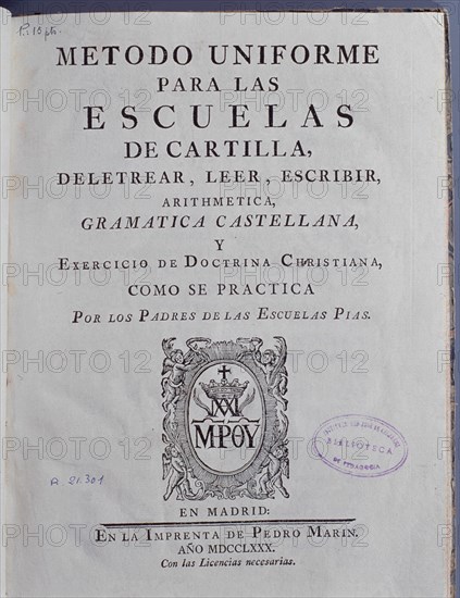 METODO UNIFORME PARA ESCUELAS DE CARTILLA-1780-DELETREAR-LEER-ESCRIBIR

This image is not downloadable. Contact us for the high res.