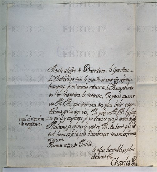 CARTA DE CARLOS III A SUS PADRES-NAPOLES-1732
MADRID, ARCHIVO HISTORICO NACIONAL
MADRID
