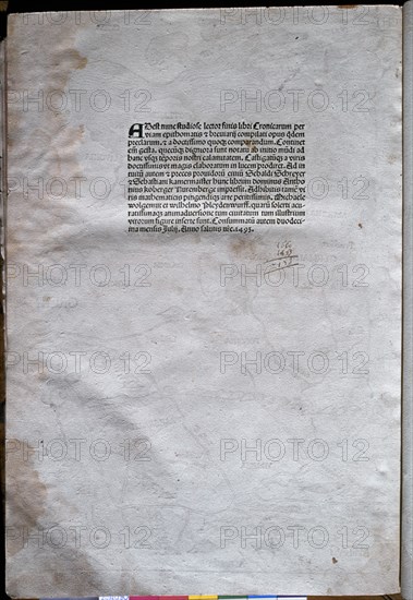 SCHEDEL HARTMAN
LIBER CHRONICARUM-IMPRESO 1493-COLOFON
MADRID, SENADO-BIBLIOTECA
MADRID