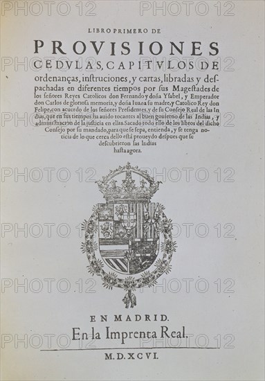 RECOPILACION DE LEYES DE LOS REINOS DE INDIAS-TOMO II-1681-PORTADA
This image is not downloadable. Contact us for the high res.