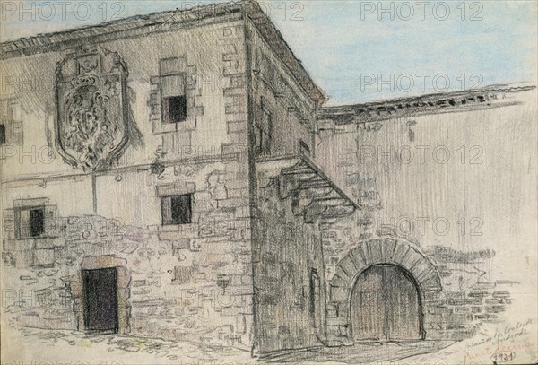 LLORENS FRANCISCO 1874-1948
PALACIO DE LOS CONDES DE ANDRADE EN PUENTEDEUME-22X30CM-1921