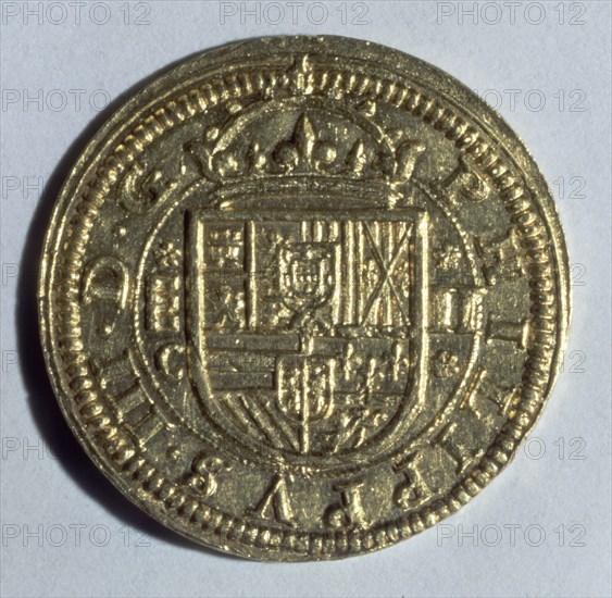 MONEDA DE 1607-EPOCA FELIPE III-1 DOBLON DE 2 ESCUDOS-ANVERSO
MADRID, CASA DE LA MONEDA
MADRID