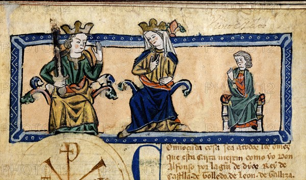 CODICE DE TOJOS OUTOS-S XIII-ALFONSO X SU ESPOSA -VIOLANTE DE ARAGON E HIJO FERNANDO DE CERDA
MADRID, ARCHIVO HISTORICO NACIONAL
MADRID