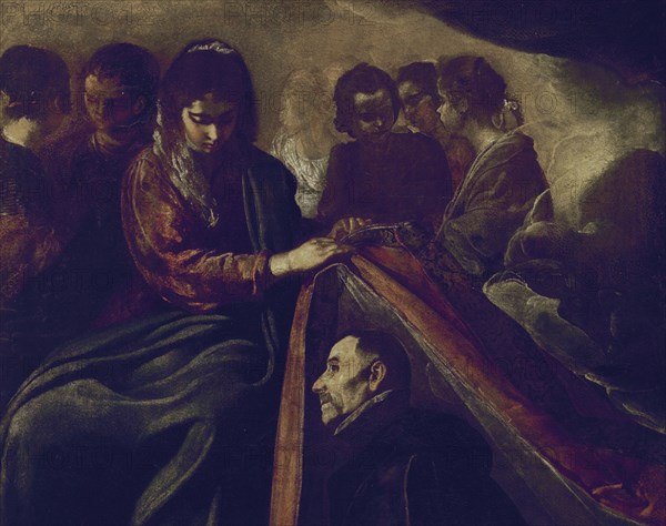 Velázquez, Saint Ildefonso receiving the Chasuble (detail Virgin and angel)
