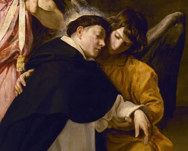 Velázquez, Saint Thomas of Aquin going into ecstasies (detail saint and angel)