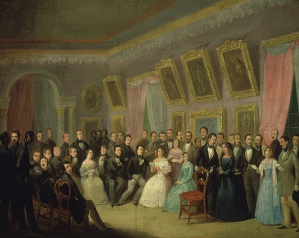 ESQUIVEL ANTONIO MARIA 1806/57
VENTURA DE LA VEGA LEE UNA OBRA A ACTORES TEATRO PRINCIPE
MADRID, MUSEO ROMANTICO
MADRID